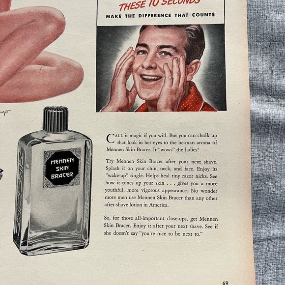 Vintage 1946 Mennen magazine ad. Pin up girl mid century modern MCM ephemera GUC - Picture 4 of 8